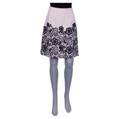 Dolce & Gabbana - Floral Virgin Wool Skirt Cream White IT 38