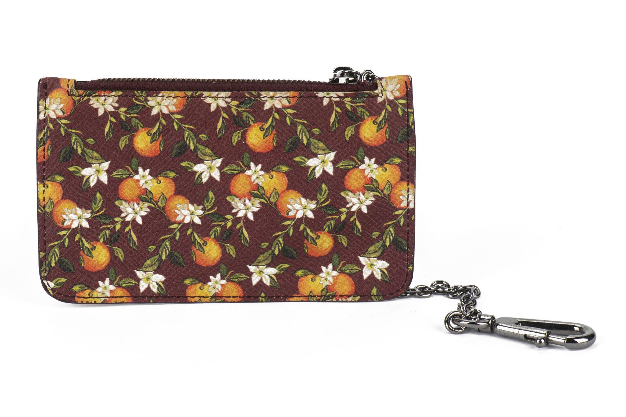 Brown Dolce & Gabbana Flower Coin Wallet/Keychain For Sale