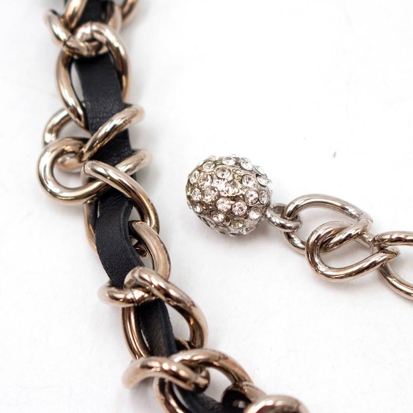 Black Dolce & Gabbana Flower Embellished Chain Belt 