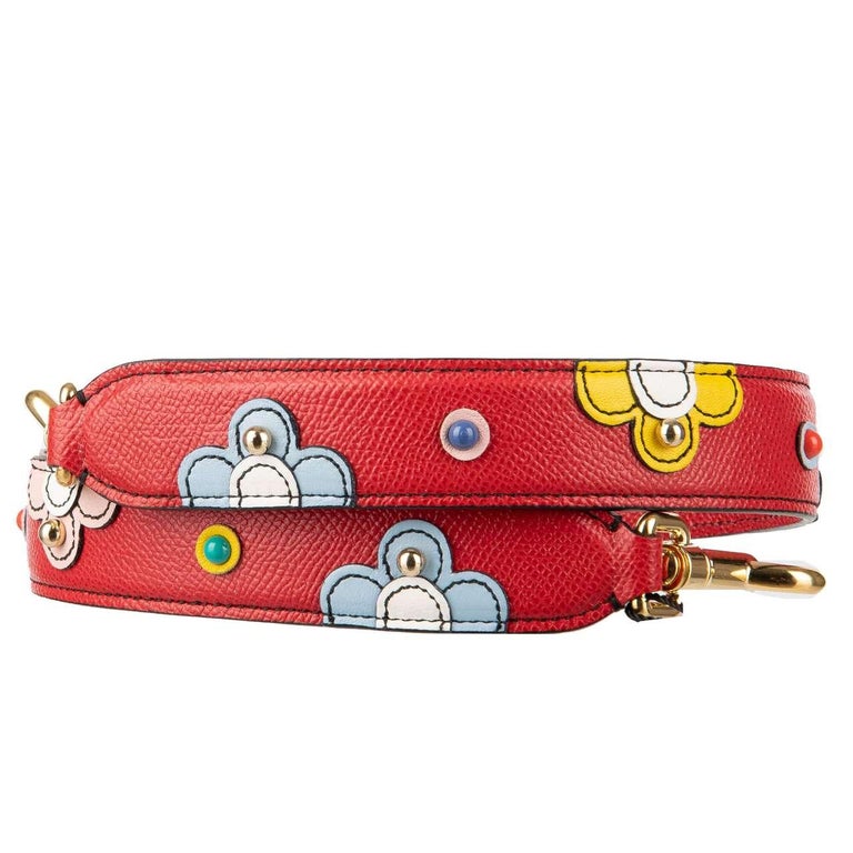 Dolce & Gabbana Pink Exotic Leather Studded Shoulder Strap