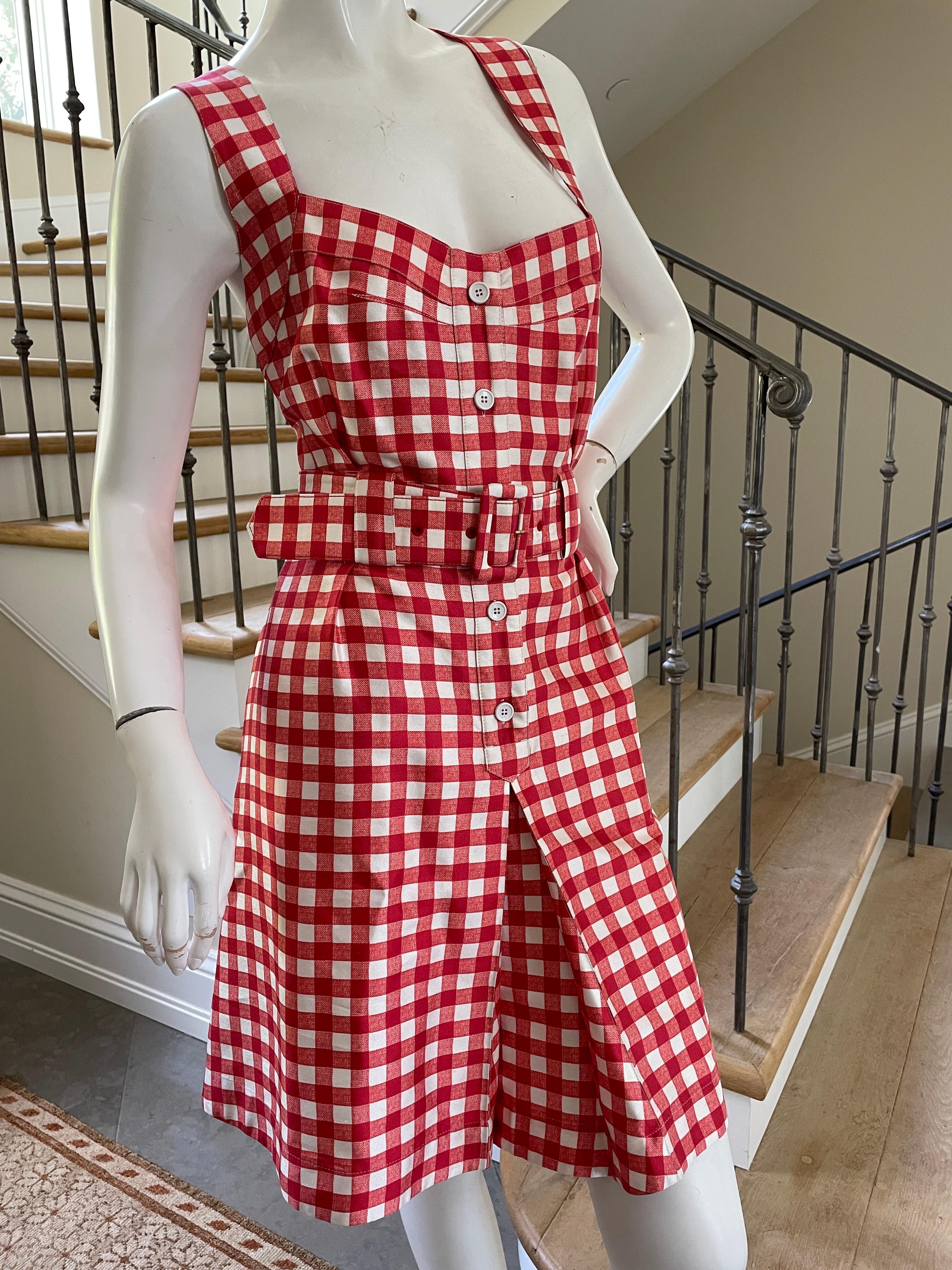 Women's Dolce & Gabbana for D&G Delightful Cotton Gingham Day Dress with Belt NWT For Sale
