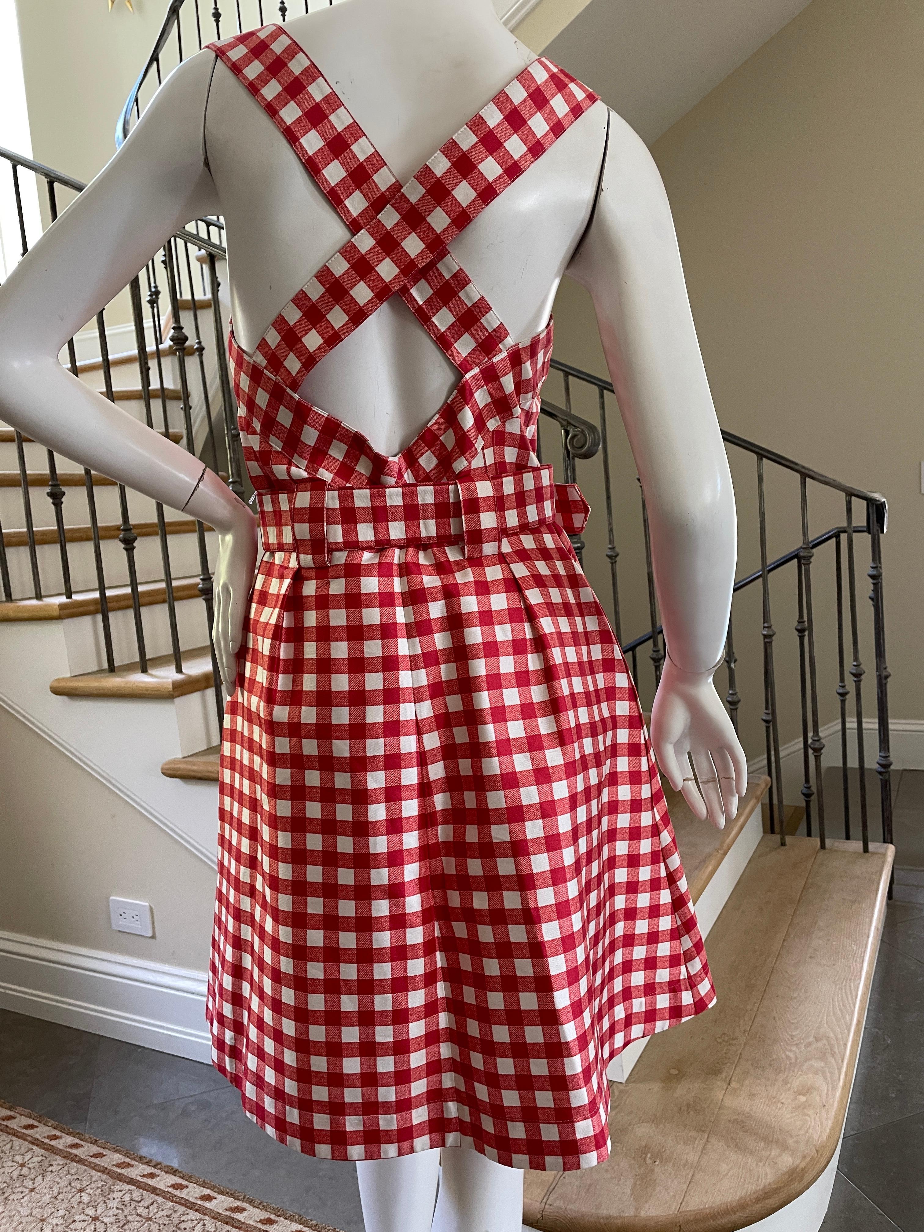Dolce & Gabbana for D&G Delightful Cotton Gingham Day Dress with Belt NWT For Sale 1