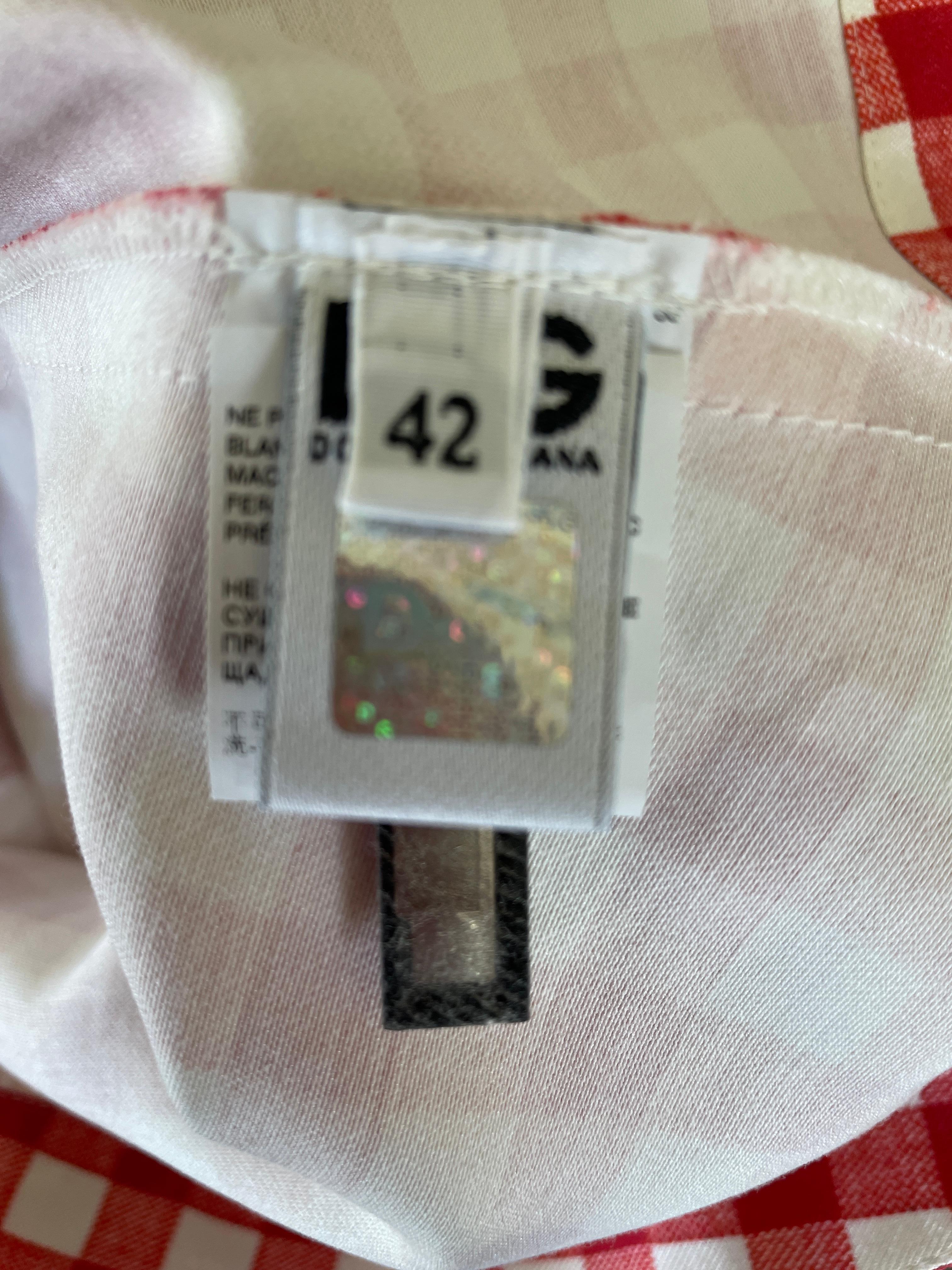 Dolce & Gabbana for D&G Delightful Cotton Gingham Day Dress with Belt NWT For Sale 2