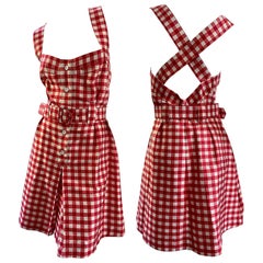 Dolce & Gabbana for D&G Delightful Cotton Gingham Day Dress with Belt NWT