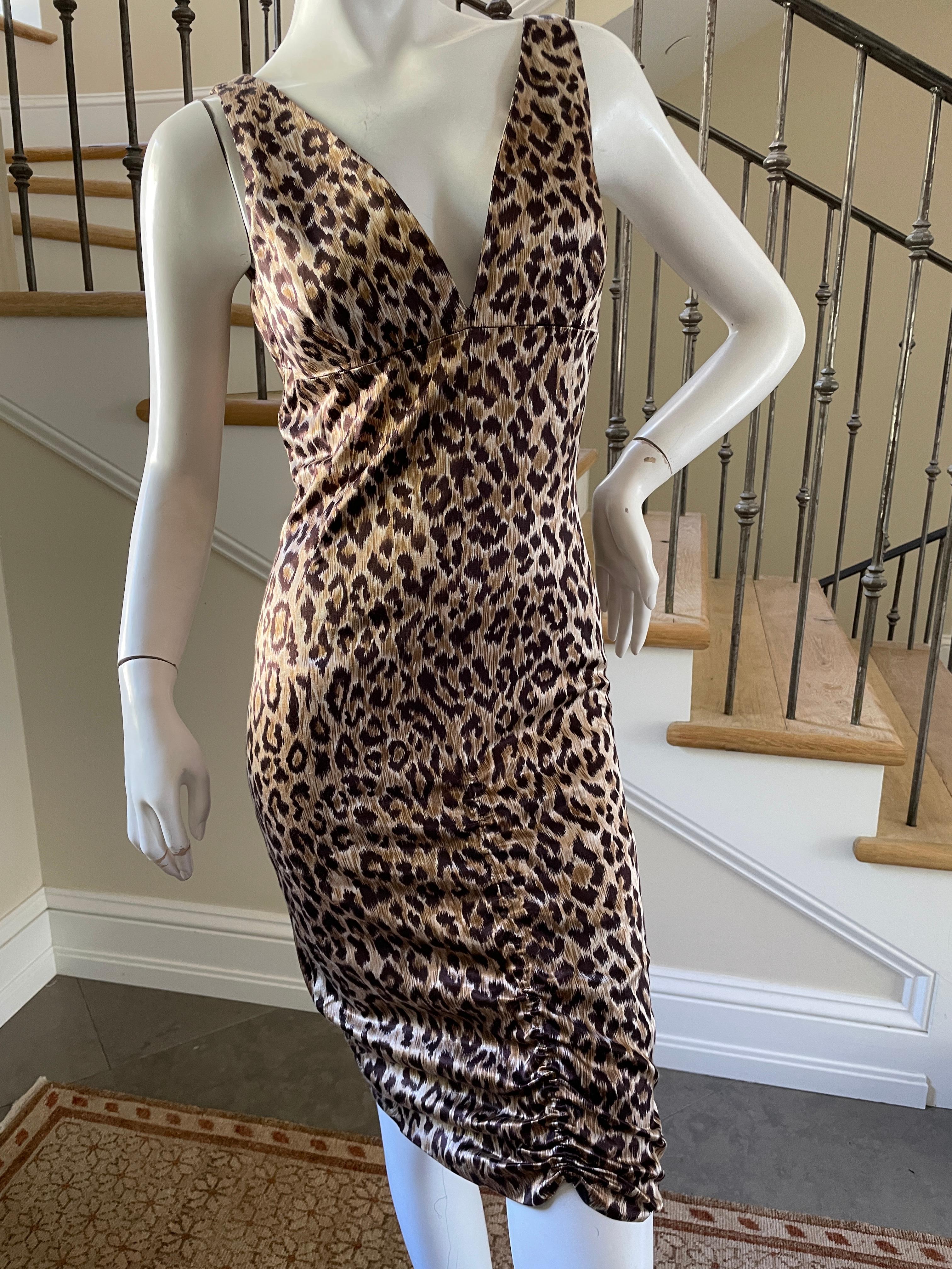 Dolce & Gabbana for D&G Sheer Silk Leopard Print Cocktail Dress .
 This is so wonderful, so sexy. the photos don't do it justice.
Size 40
  Bust 37