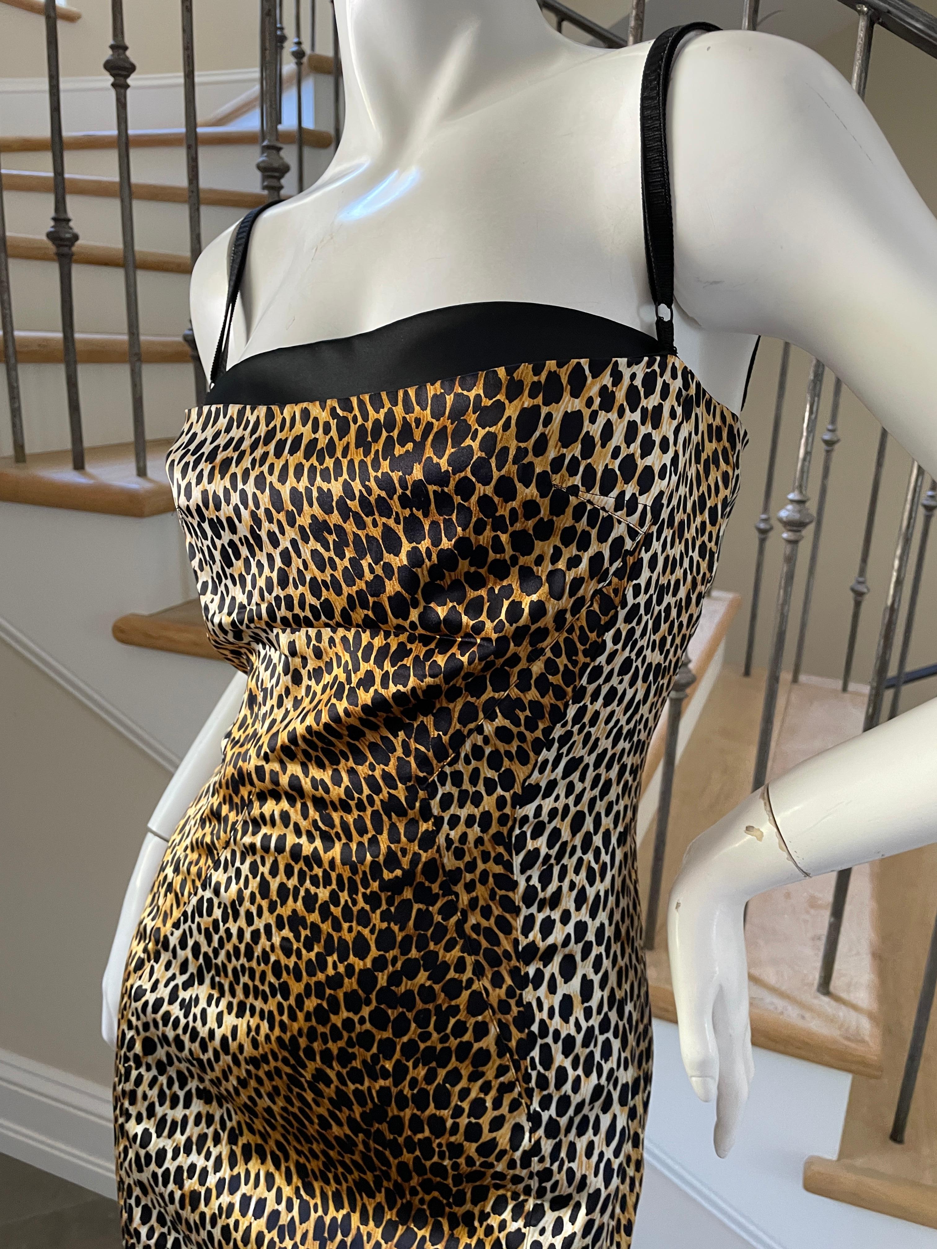 D&G by Dolce & Gabbana Vintage Silk Leopard Print Cocktail Dress
Size 38
 Bust 34