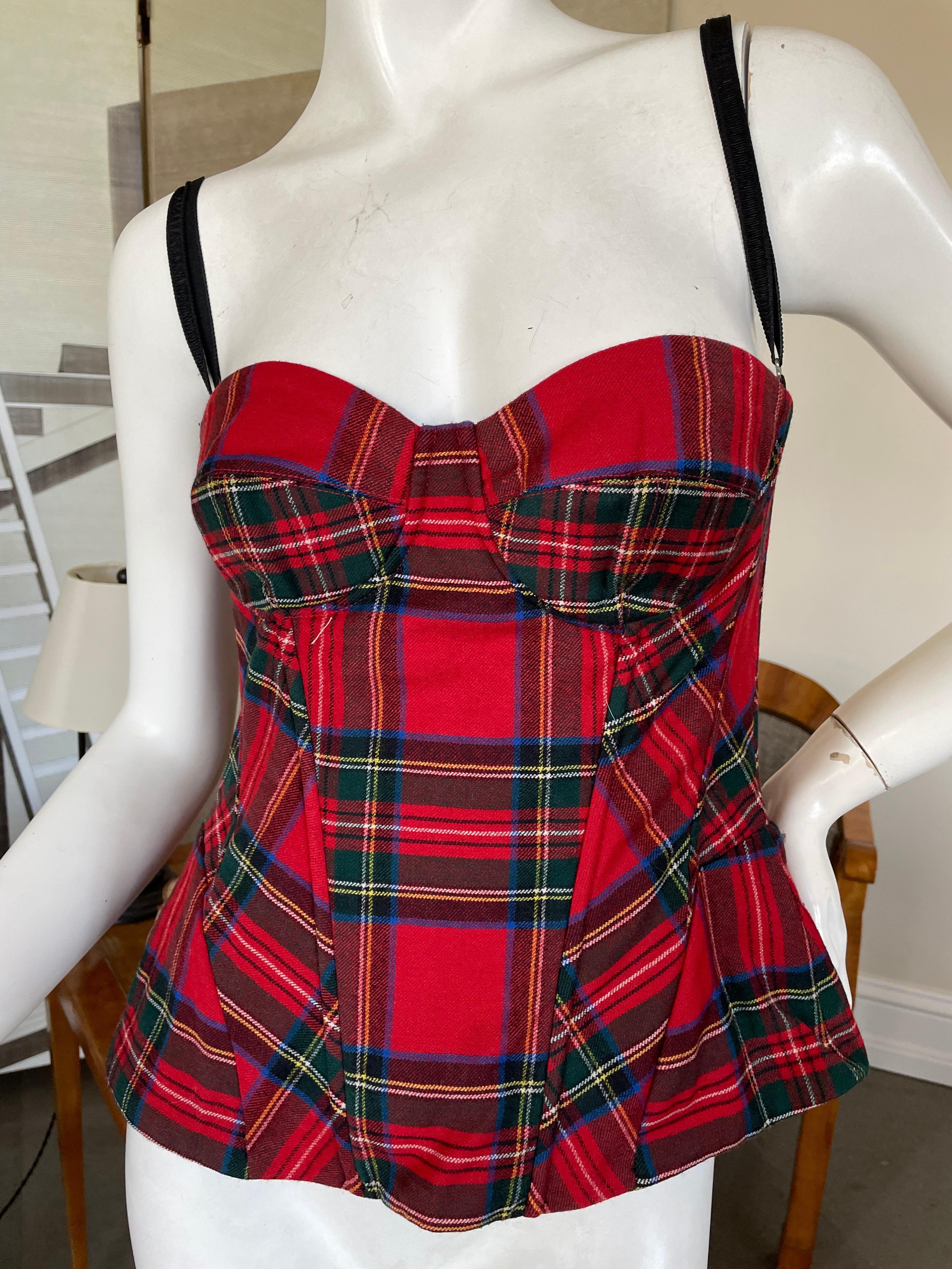 red plaid corset