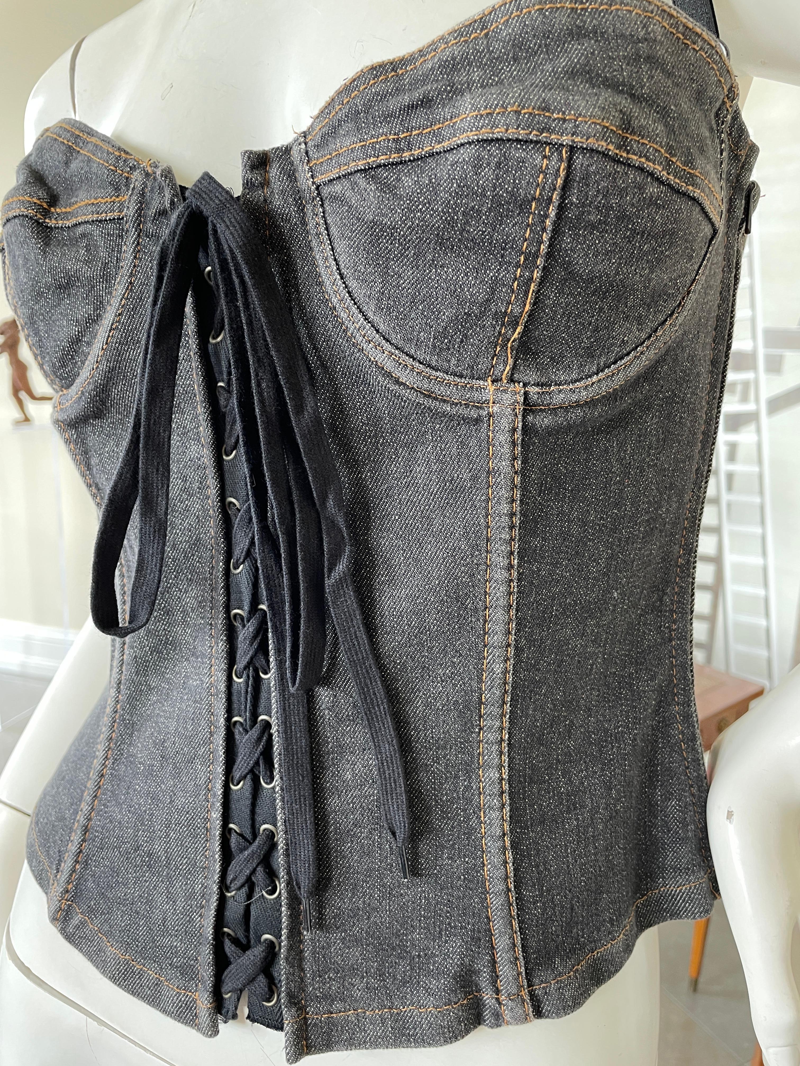 dolce and gabbana denim corset