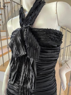 Dolce & Gabbana for D&G Sexy Vintage Black Shirred Silk Cocktail Dress