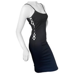 Dolce & Gabbana for D&G Vintage Black Cocktail Dress with Cut Out Laced Sides