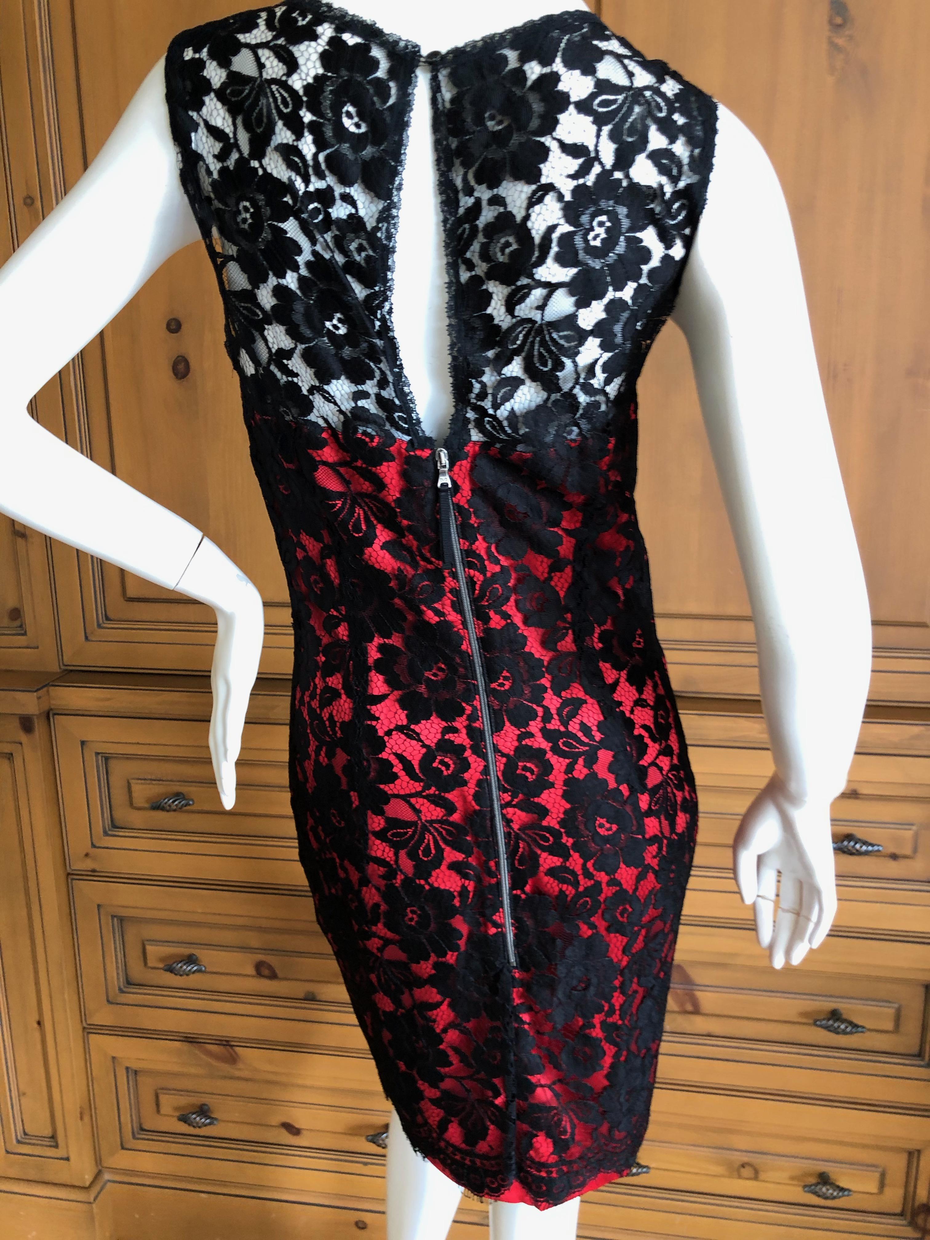 black dress with red lace overlay