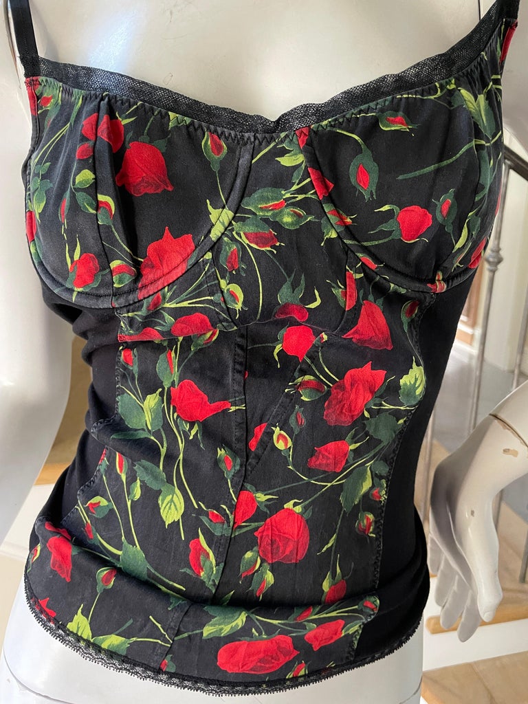 Dolce and Gabbana for D&G Vintage Cherry Print Corset Tank Top with