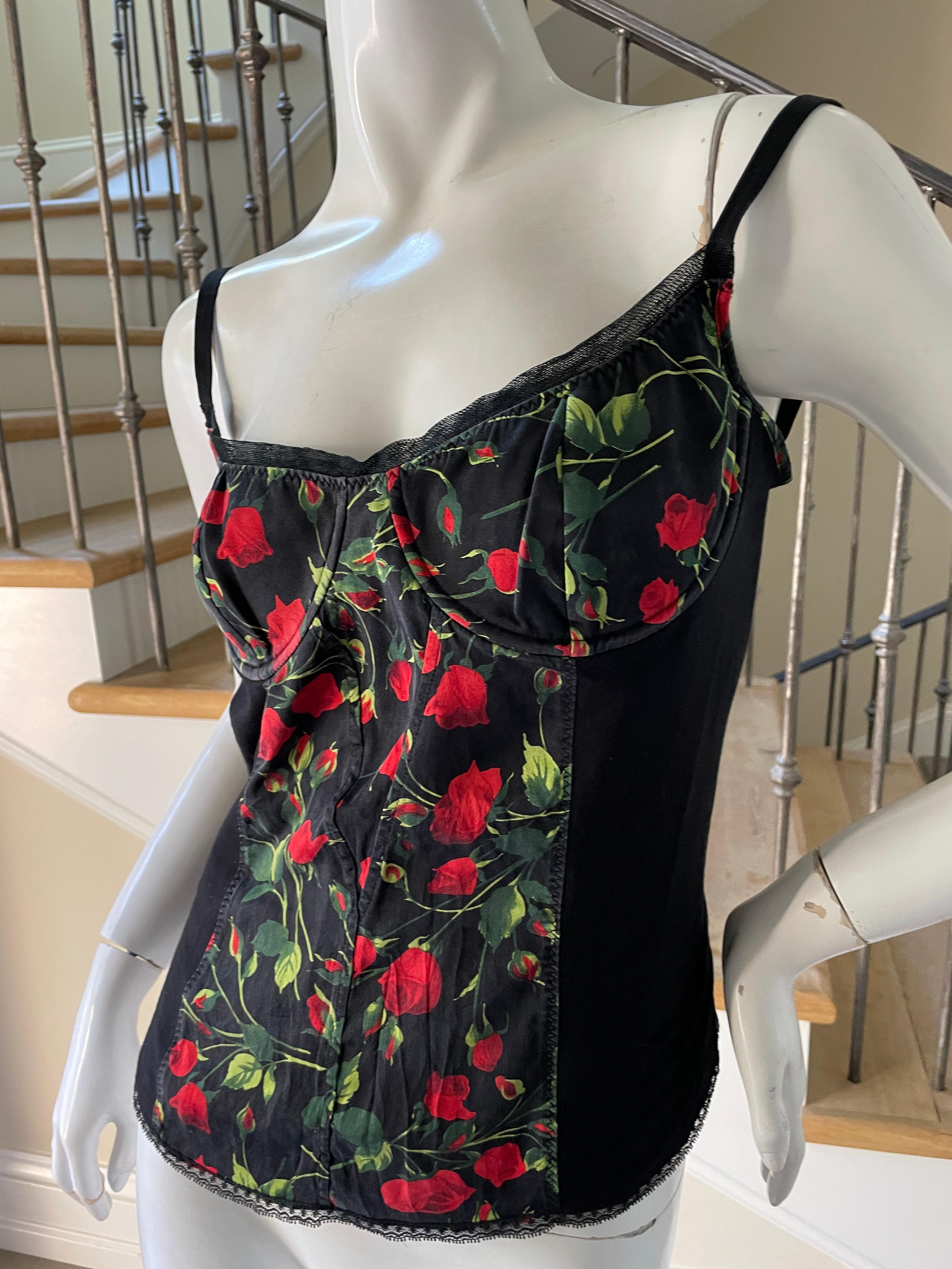 Dolce & Gabbana for D&G Vintage Cherry Print Corset Tank Top with Underwire Bra 1