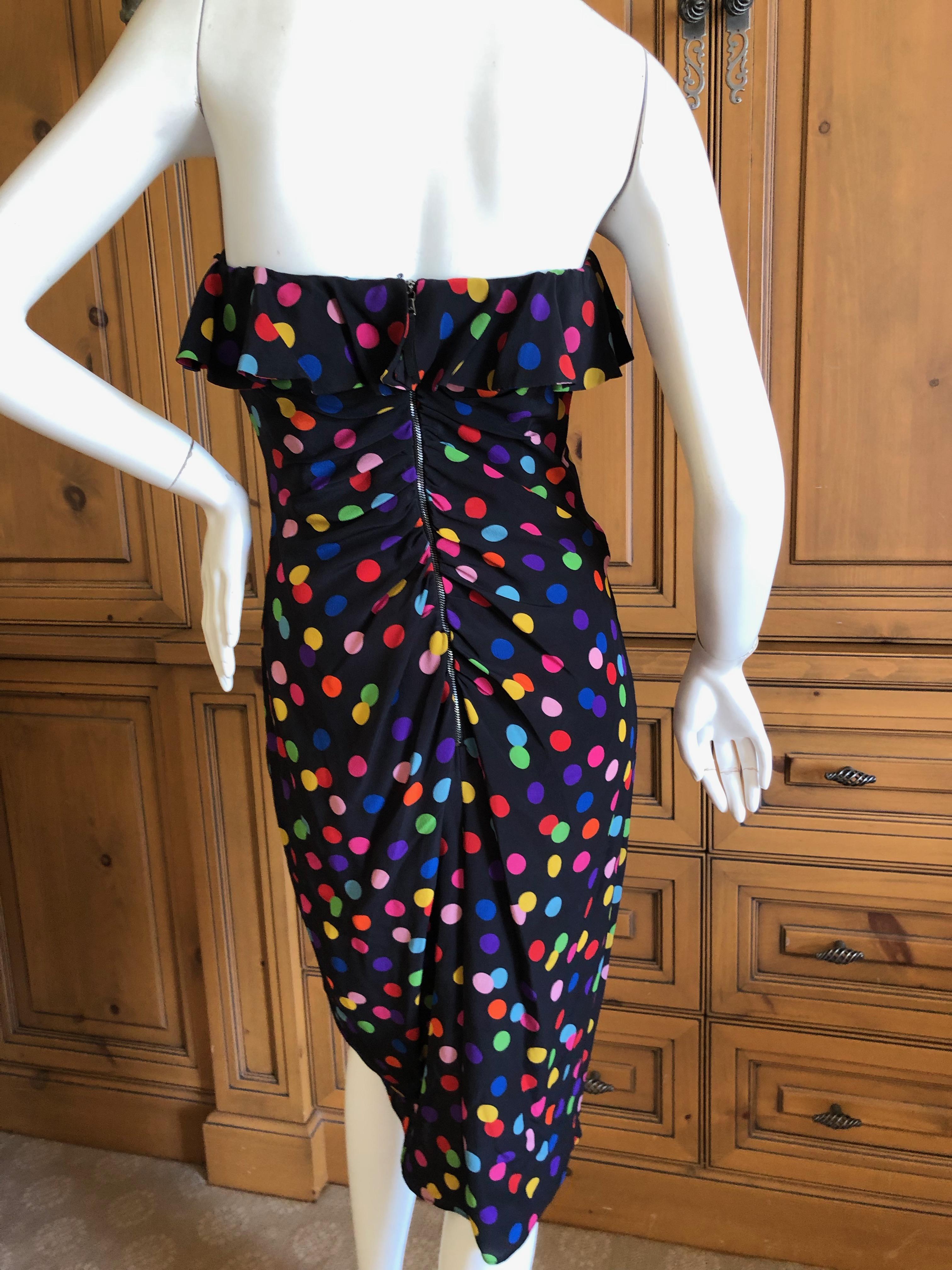 Dolce & Gabbana for D&G Vintage Polka Dot Silk Cocktail Dress with Inner Corset In Excellent Condition For Sale In Cloverdale, CA