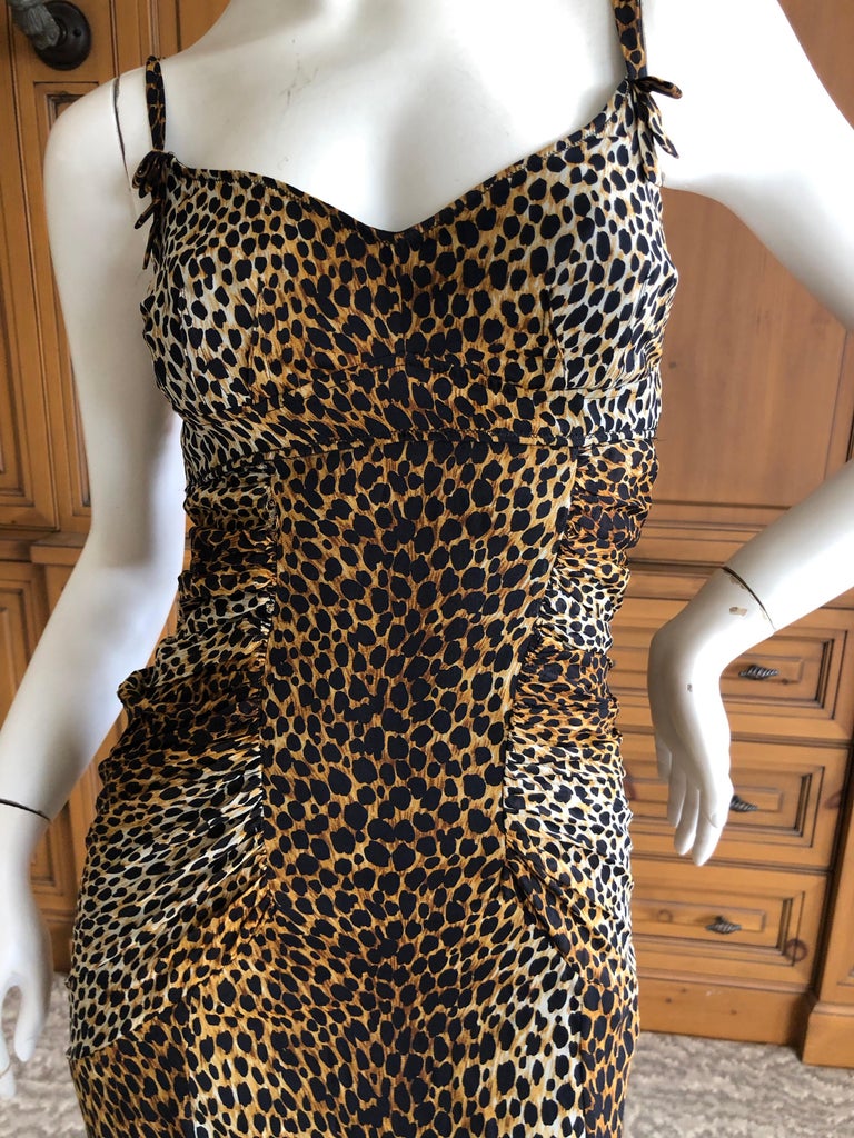 Dolce and Gabbana for D&G Vintage Silk Leopard Print Evening Gown For
