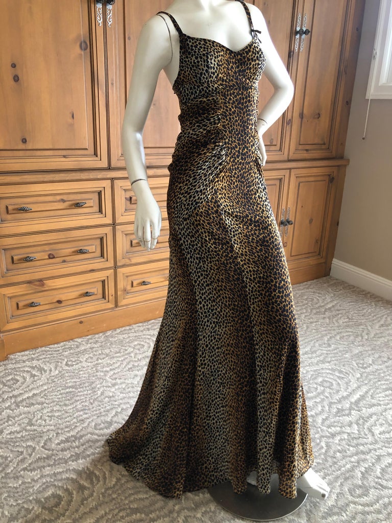 Dolce and Gabbana for D&G Vintage Silk Leopard Print Evening Gown For