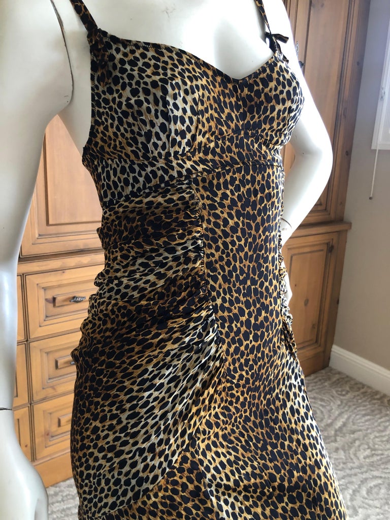 Dolce and Gabbana for D&G Vintage Silk Leopard Print Evening Gown For