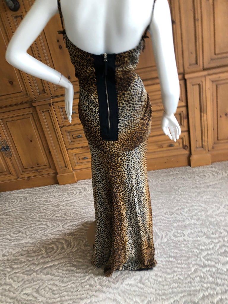 Dolce and Gabbana for D&G Vintage Silk Leopard Print Evening Gown For