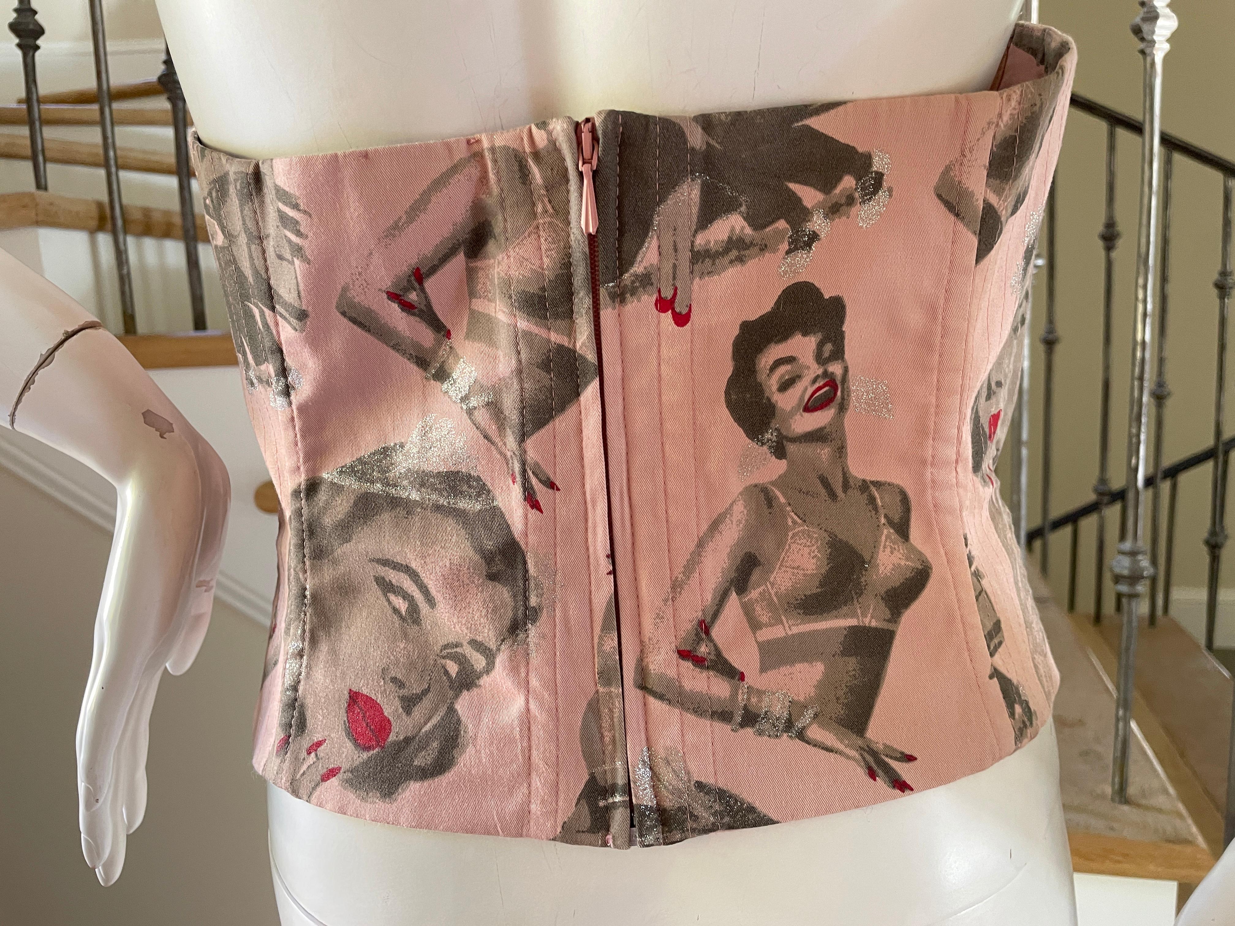 Dolce & Gabbana for D&G Whimsical Vintage Corset with 1950's Bra Advertisment's 3