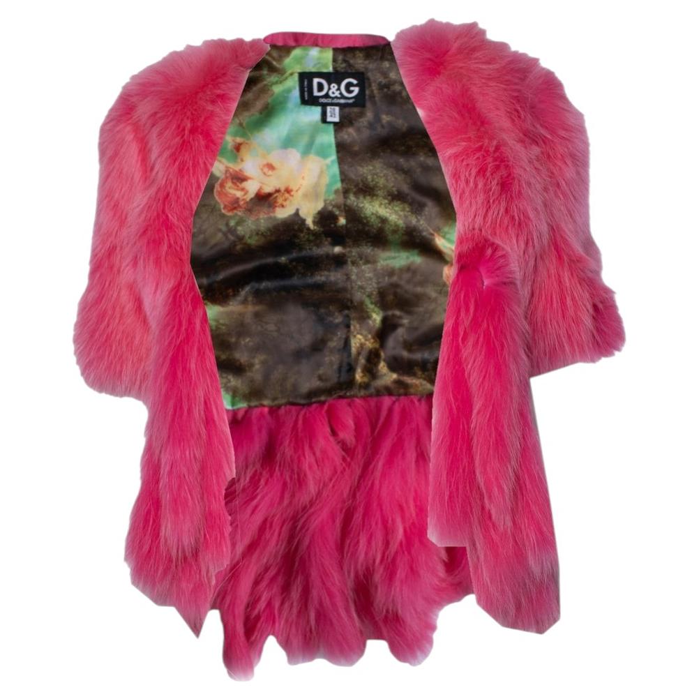 Dolce & Gabbana, bolero in pelliccia di volpe rosa