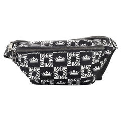 Dolce & Gabbana Front Zip Waist Bag Printed Nylon
