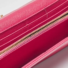 Dolce & Gabbana Fuchsia Leather Flap Continental Wallet