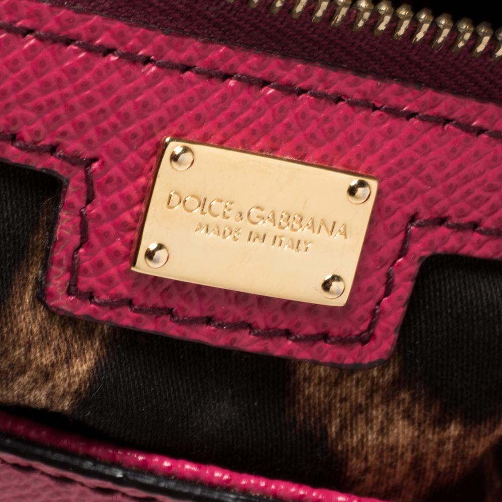 Dolce & Gabbana Fuchsia Leather Medium Miss Sicily Top Handle Bag 1