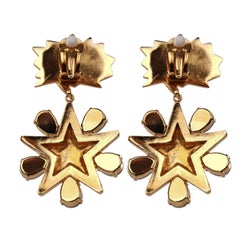 Dolce & Gabbana - Fumetti Cartoons Crystal Star Clip Earrings Gold Red Blue