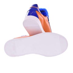 Dolce & Gabbana - Fur and Leather Sneaker PORTOFINO Orange Blue EUR 37