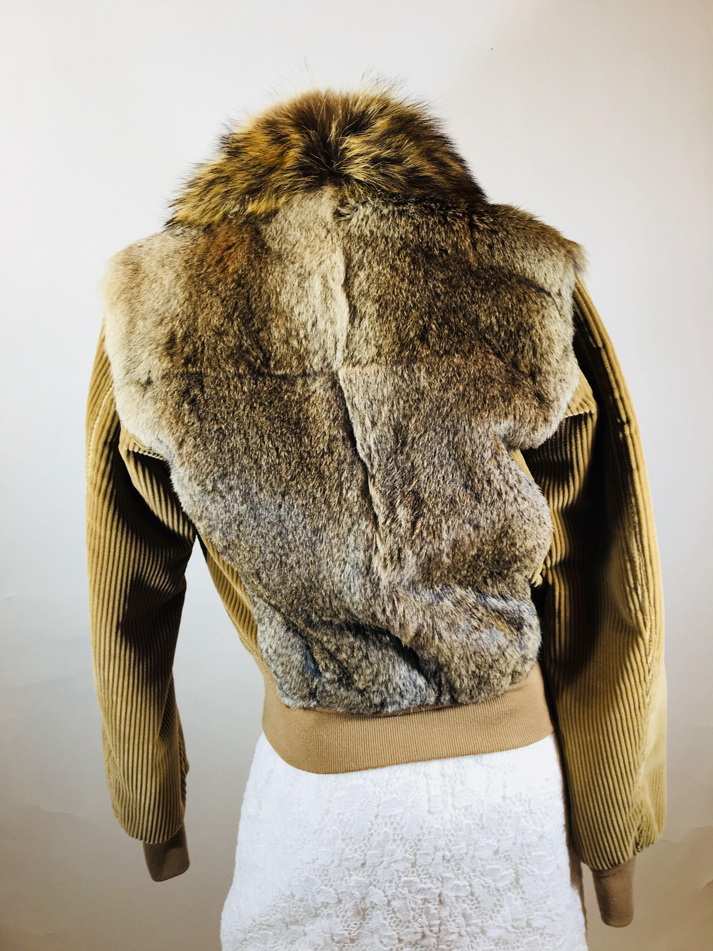 Brown Dolce & Gabbana Fur Bomber Jacket