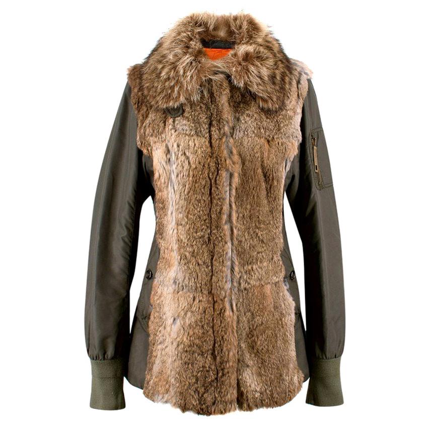 Dolce 
Gabbana Fur 
Nylon Parka Coat US 8 For Sale