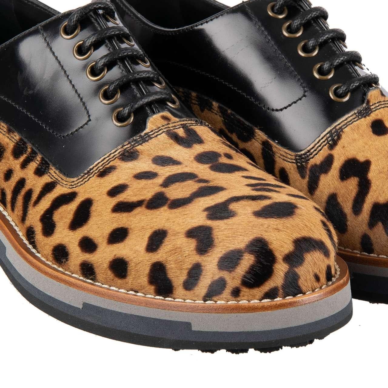 Dolce & Gabbana - Fur Shoes BAGHERIA Leopard Black EUR 41 In Excellent Condition For Sale In Erkrath, DE