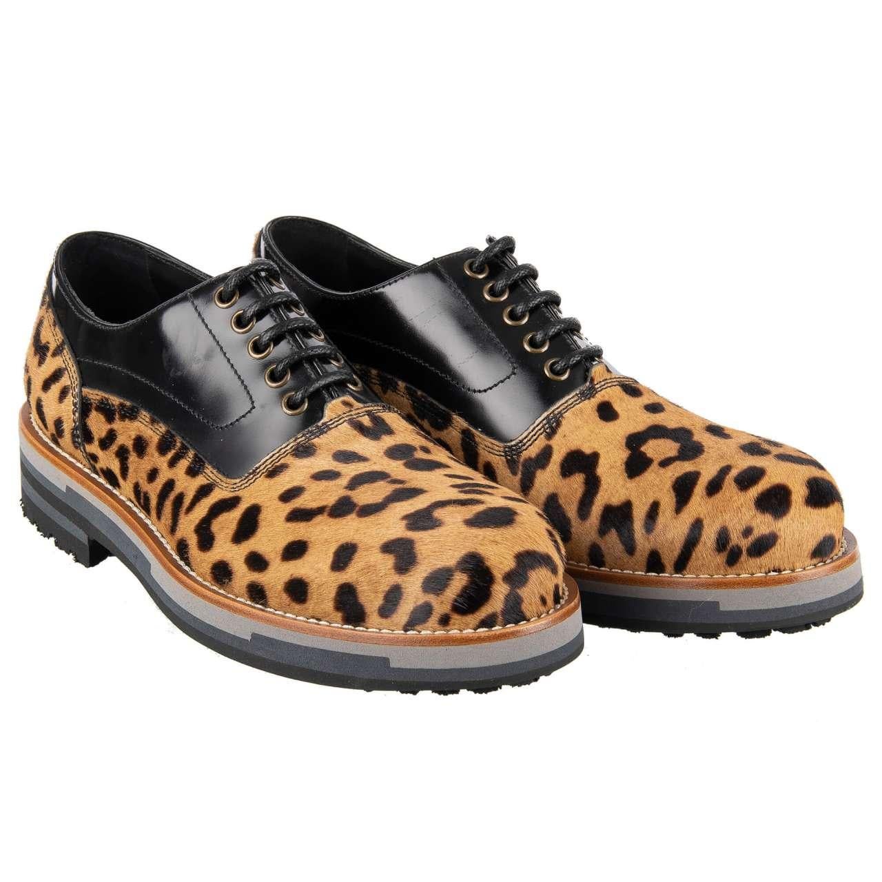 Men's Dolce & Gabbana - Fur Shoes BAGHERIA Leopard Black EUR 41 For Sale