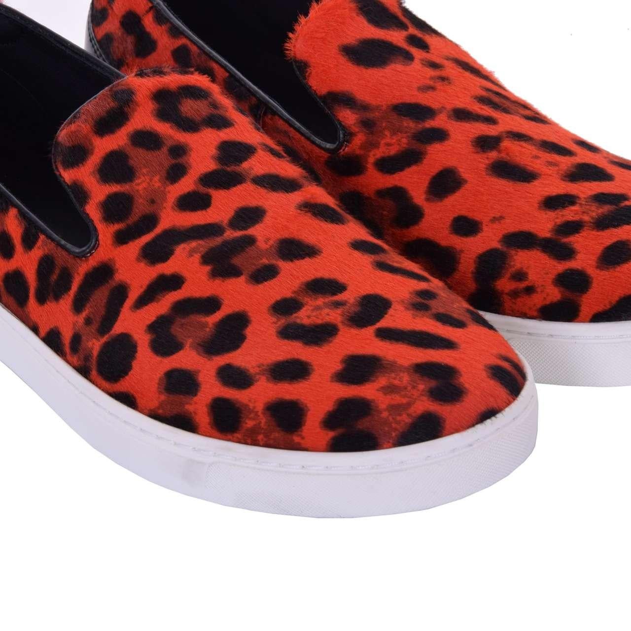 Men's Dolce & Gabbana - Fur Slip-On Sneaker LONDON Red For Sale
