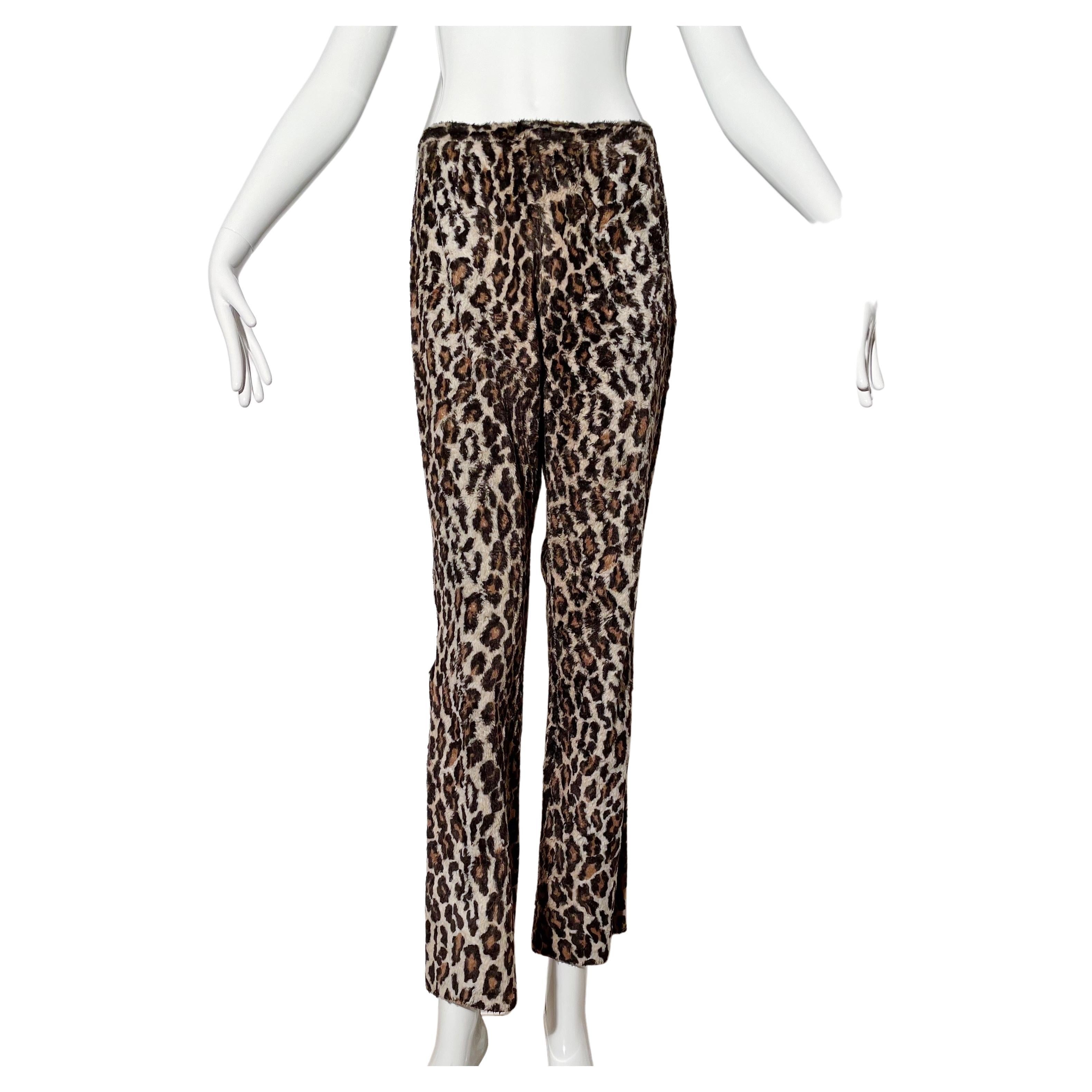 Dolce & Gabbana Fuzzy Leopard Print Pants  For Sale