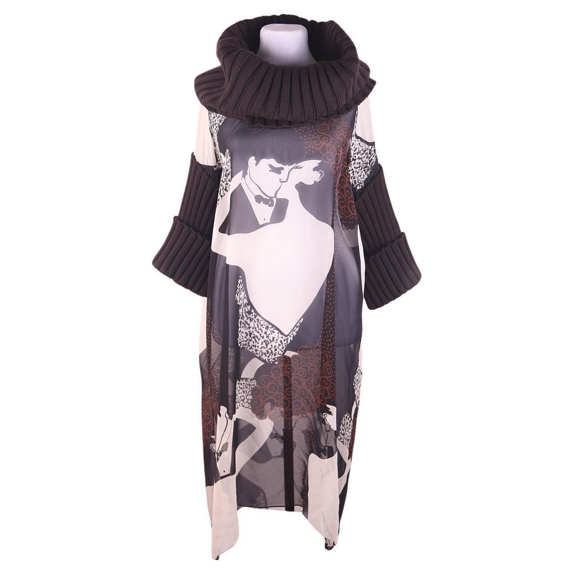 Dolce & Gabbana  FW 2002 2003  silk transparent dress / tunic Runway rare For Sale