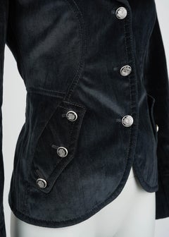 Dolce & Gabbana FW 2006 Fitted Velvet Jacket with Heraldic Buttons IT40