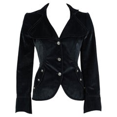 Dolce & Gabbana FW 2006 Veste en velours ajustée avec boutons héraldiques IT40
