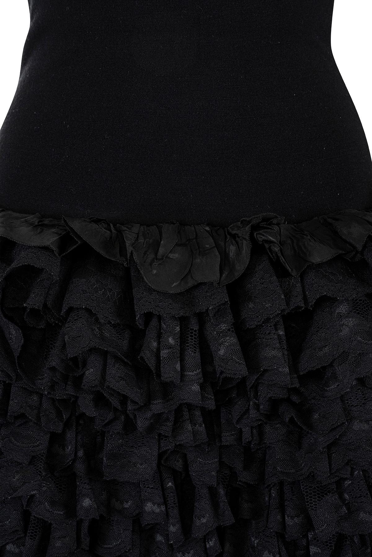 Women's or Men's DOLCE & GABBANA FW 91 Iconic and Rare Lace Multi Ruffled Miniskirt For Sale