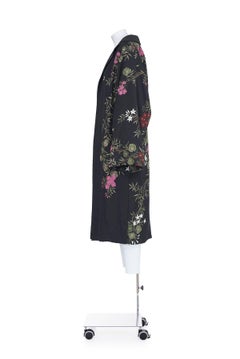 DOLCE & GABBANA FW 98 Rare Floral Painted Shantung Coat