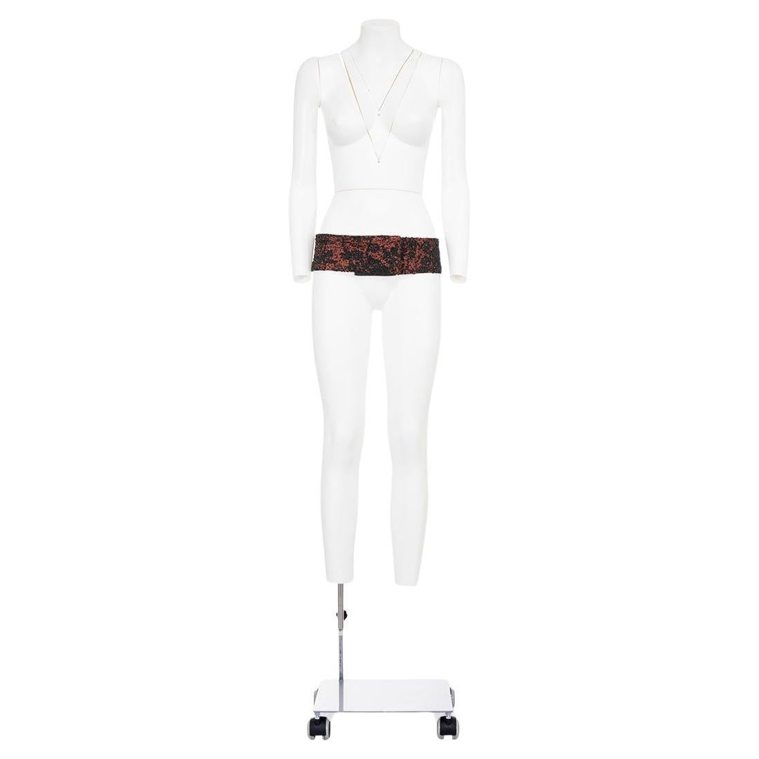DOLCE & GABBANA FW 99 Iconic Satin Embroidered Low Waist Belt