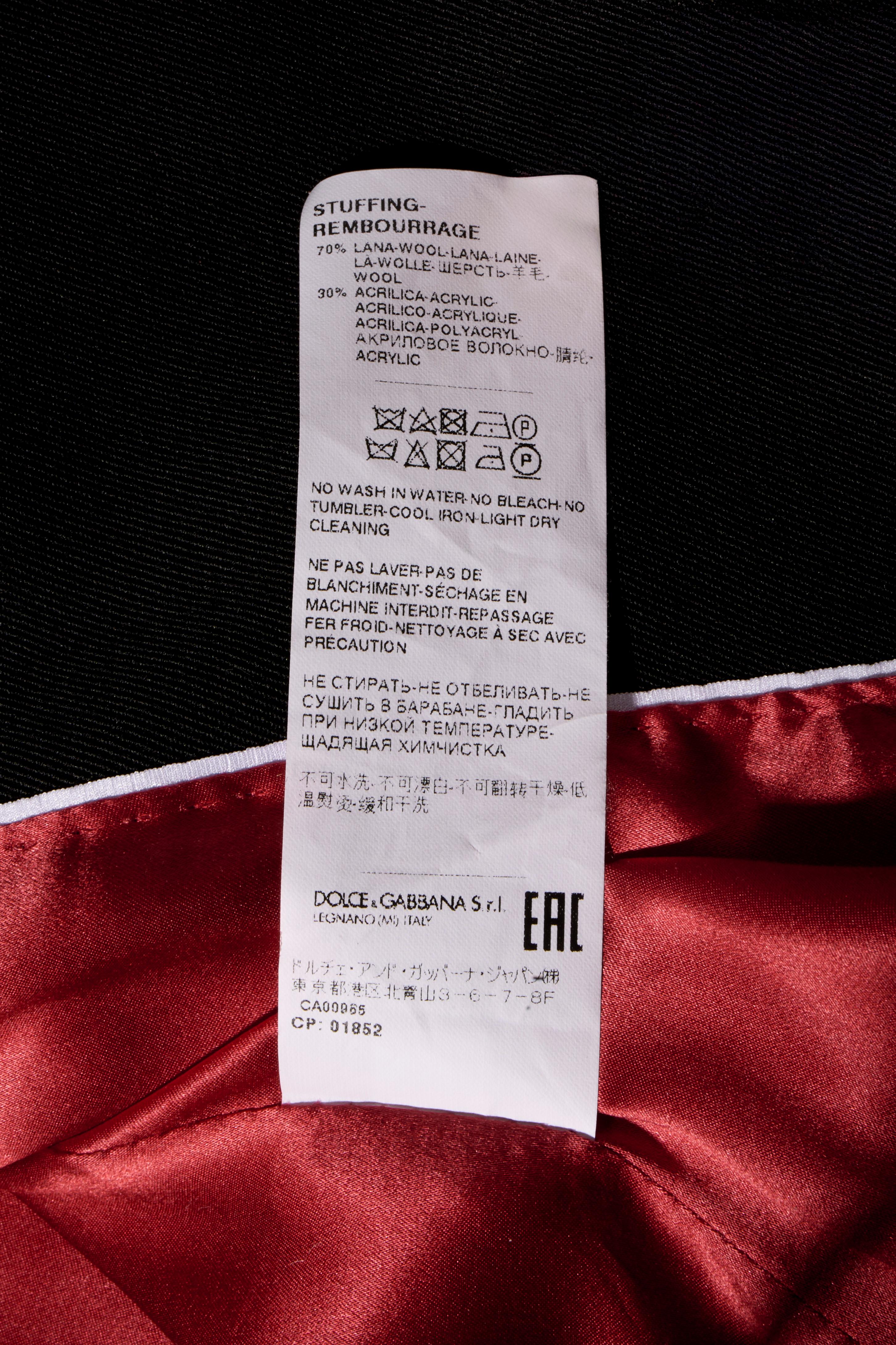 Dolce & Gabbana FW2020 Noir Robe blazer à double boutonnage IT 40 en vente 6