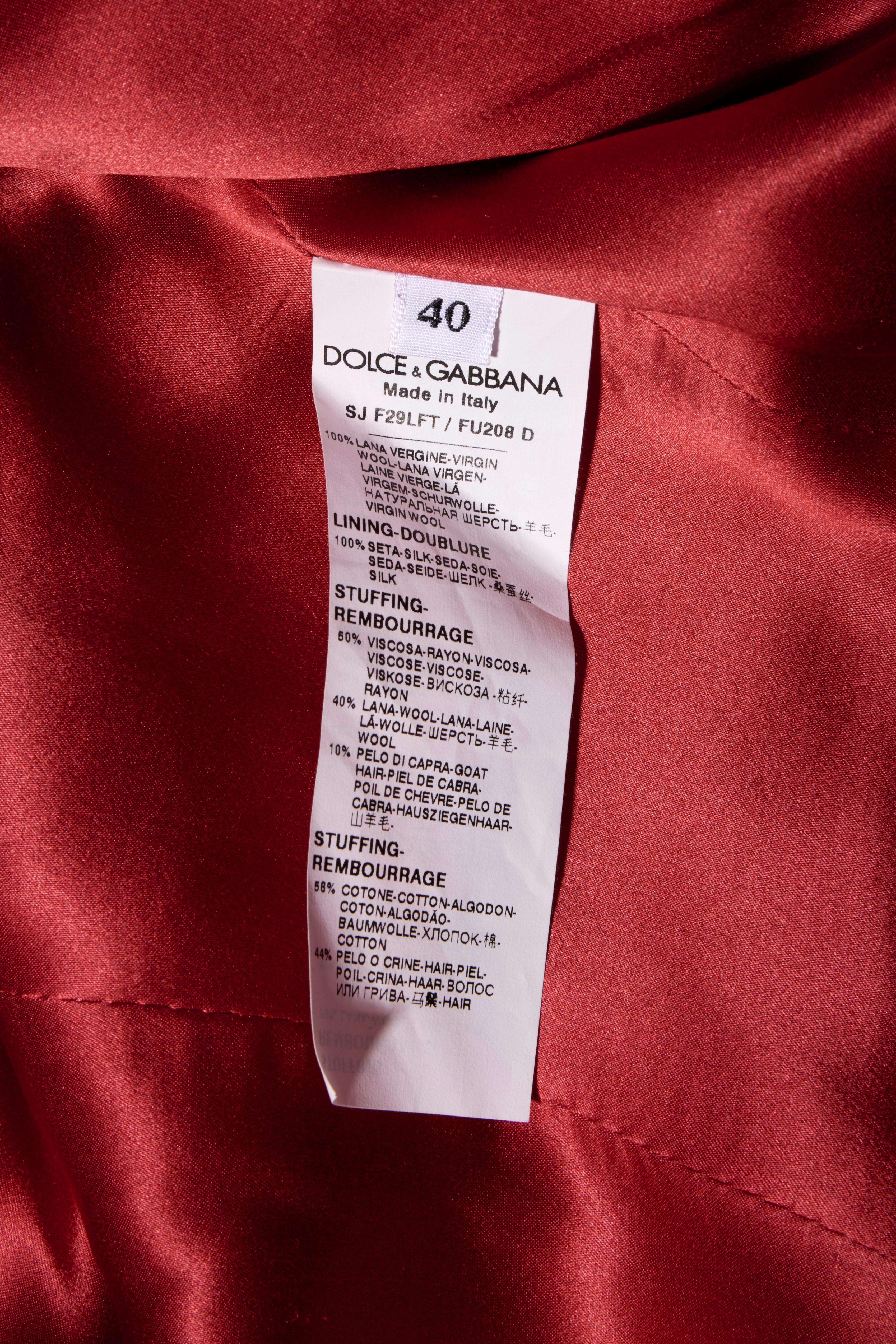 Dolce & Gabbana FW2020 Noir Robe blazer à double boutonnage IT 40 en vente 5