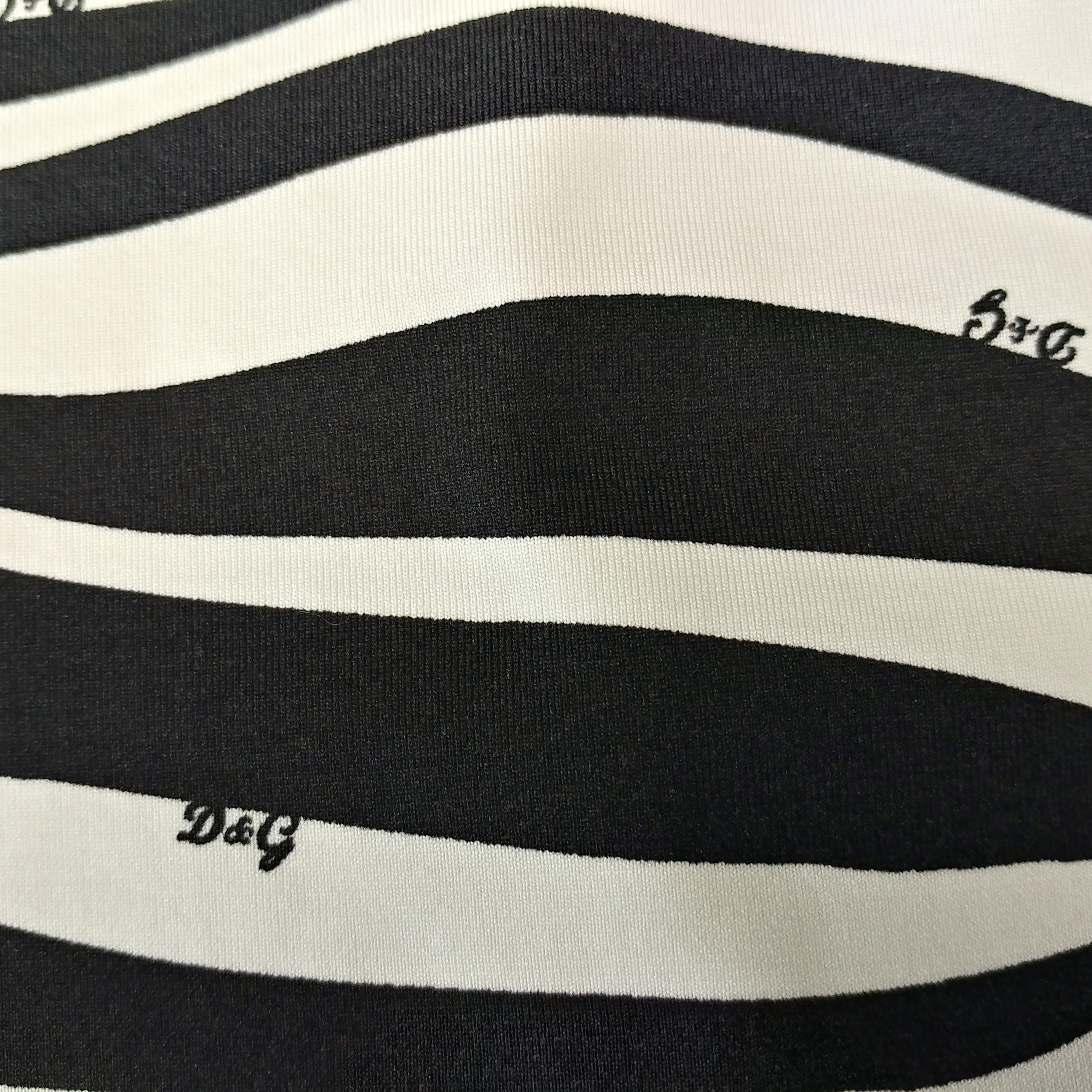 DOLCE & GABBANA – Genuine Zebra Black & White Tank Top  Size S 1