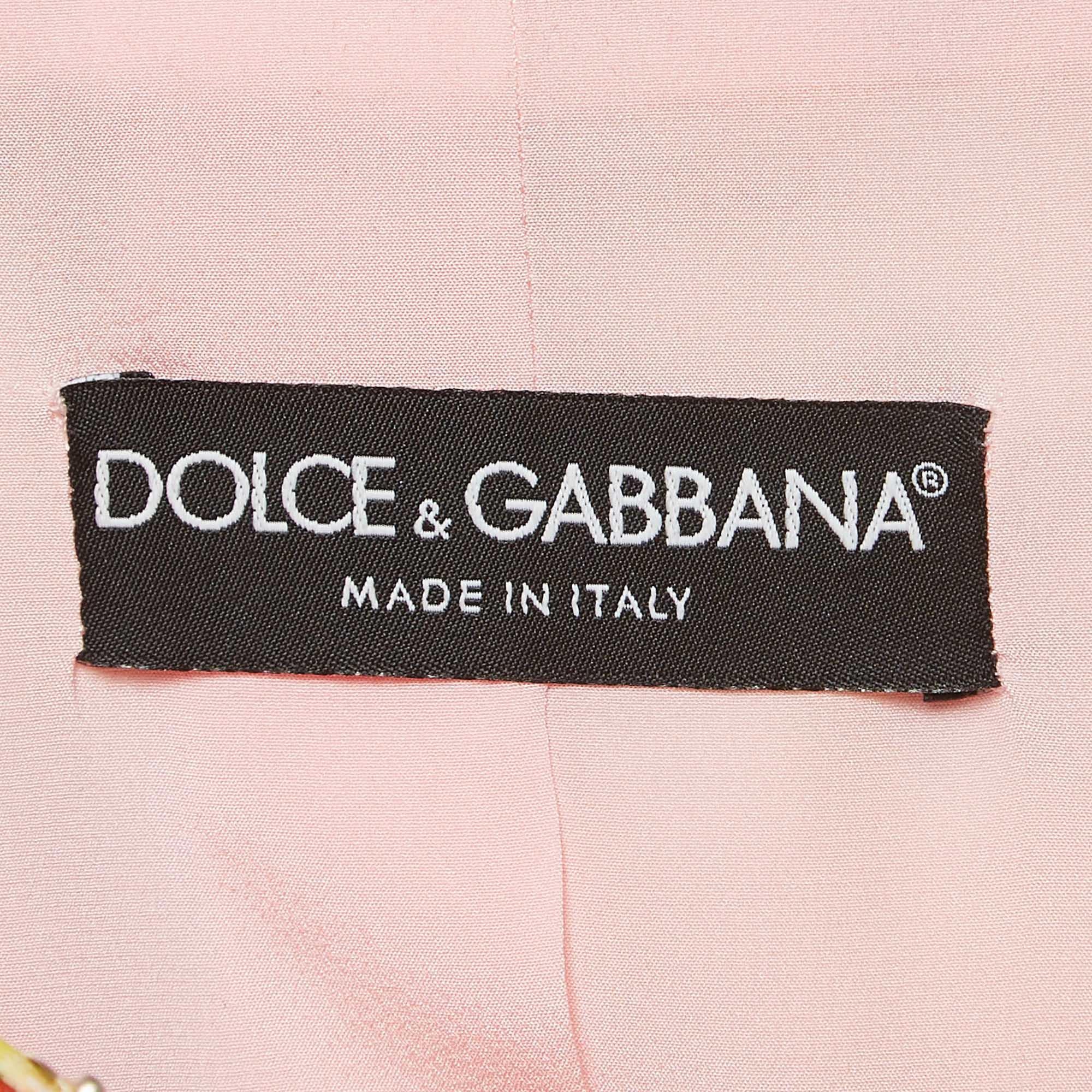 Dolce & Gabbana Gerbera Daisy Print Crepe Mid-Length Coat S In Good Condition For Sale In Dubai, Al Qouz 2