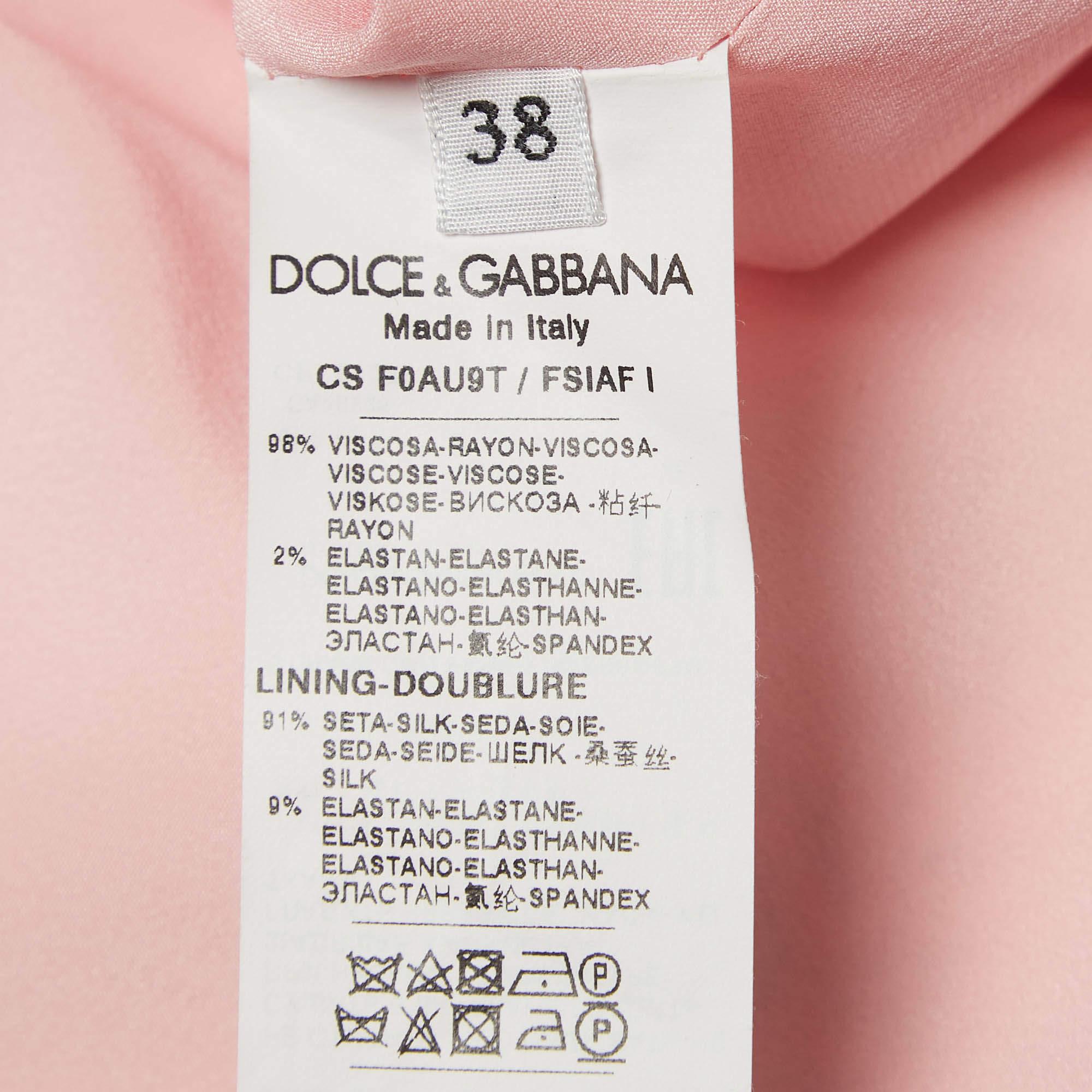 Dolce & Gabbana Gerbera Mid-Length-Mantel aus Krepp mit Gänseblümchendruck S im Angebot 1