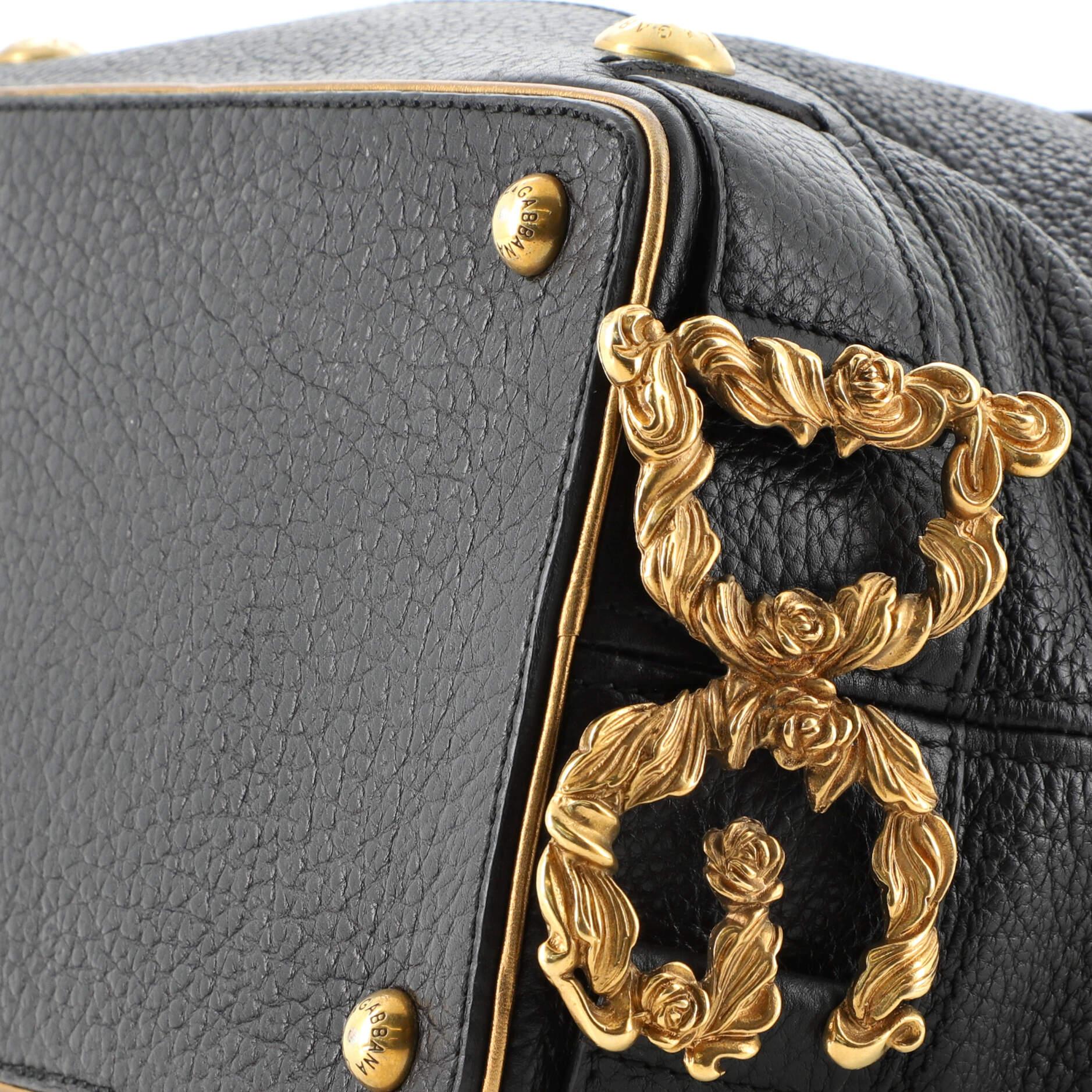 Dolce & Gabbana Gilded Leaf Convertible Satchel Leather Medium 2