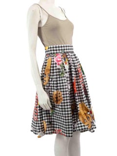 Dolce & Gabbana Gingham Picnic Print Midi Skirt Size XXS