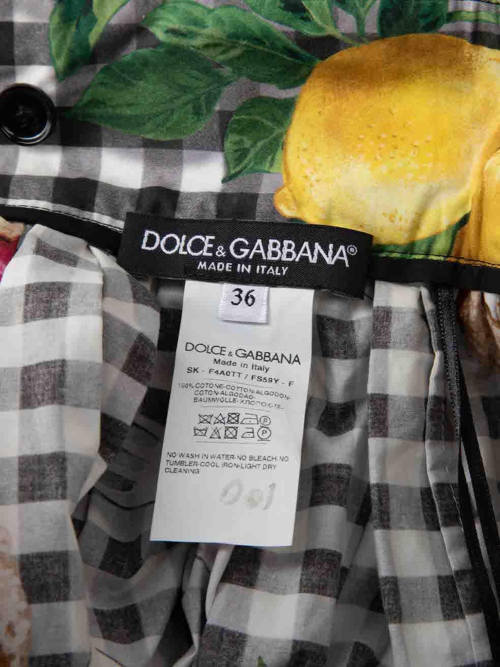 Women's Dolce & Gabbana Gingham Picnic Print Midi Skirt Size XXS For Sale