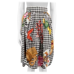 Dolce & Gabbana Gingham Picnic Print Midi Skirt Size XXS